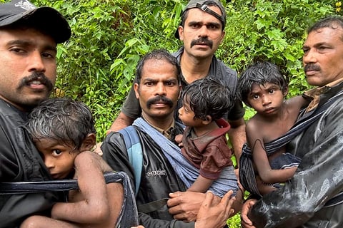 Forest department officers rescue children 